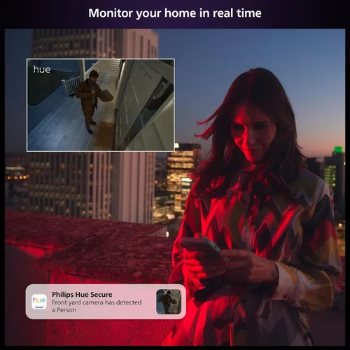 Miniatura 3 de Philips Hue Cámara de escritorio segura, resolución de video de 1080P, notificaciones, audio bidireccional, integración perfecta, soporte de Negro