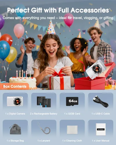 Miniatura 8 de Cámara digital 8K para fotografía, cámara de videoblogs WiFi de 88 megapíxeles para YouTube con lente frontal y trasera, enfoque automático, zoom