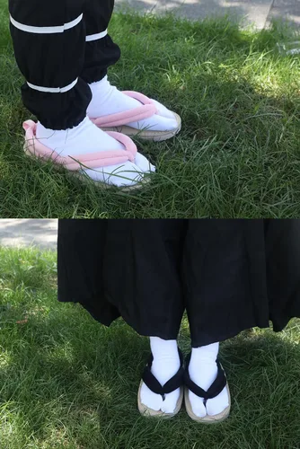 Miniatura 3 de Wolancy Zapatos tipo zueco para cosplay, disfraz de anime, pantuflas con calcetines