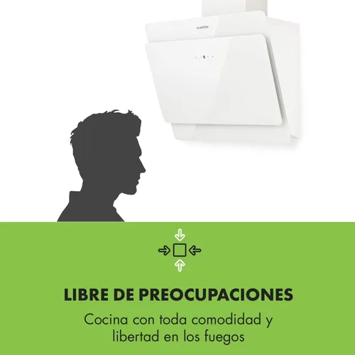 Miniatura 4 de Klarstein Campana extractora de cocina, pared con filtro, aluminio anti-grasa para lavavajillas, flujo de aire 607m³/h, LED, controles táctiles