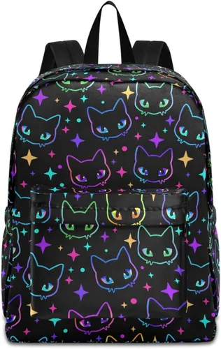 Miniatura 27 de MNSRUU Mochila para estudiantes para la escuela, Halloween, mochila luminosa de murciélagos para laptop, mochila estética para niñas, niños, mochila