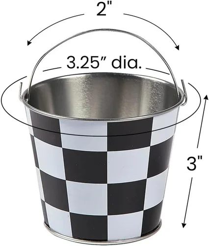 Miniatura 3 de Fun Express Mini cubos a cuadros en blanco y negro, perfectos para fiestas temáticas de autos de carreras, decoraciones y juegos, ideal