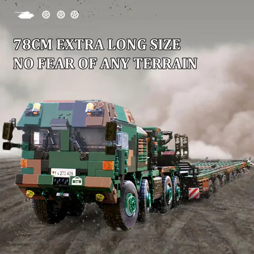Miniatura 2 de Alemania HX-81 Heavy Transporter Juguetes de construcción WW2 Juguetes Transporte Tanque Camión Bloque de Construcción Ladrillos Regalos para Adultos