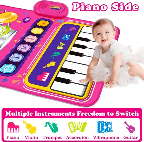 Miniatura 3 de Juguetes para Regalos de Niñas de 1 Año: Tapete de Piano para Bebés Juguetes para Niños Pequeños de 1-2 Años - Tapete Musical de Piano y Tambor 2