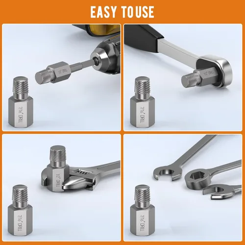 Miniatura 6 de XEWEA Juego de extractor de tornillos mejorado de 15 piezas, kit de herramienta de extracción de tornillos y pernos pelados de 3/8" de pulgada