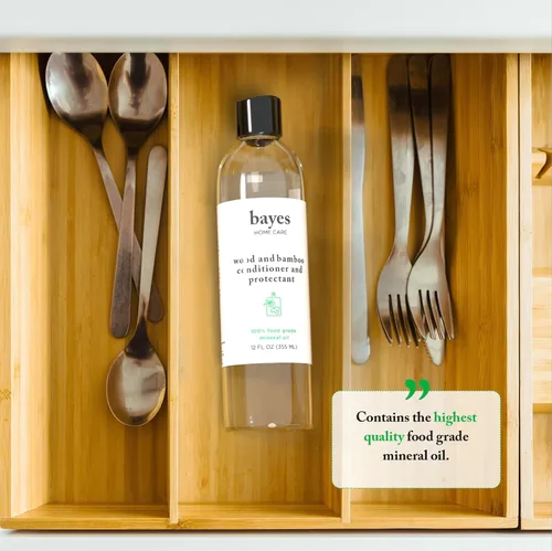Miniatura 4 de Bayes Aceite mineral de grado alimenticio para tabla de cortar, aceite mineral de grado alimenticio para bambú, teca y acondicionador y protector