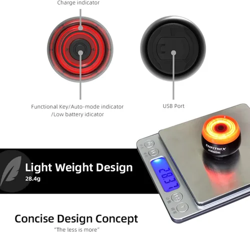 Miniatura 4 de Xlite SE Smart Bike Light, luz trasera automática con detección de frenos, visibilidad ultra alta, encendido/apagado automático, USB-C recargable