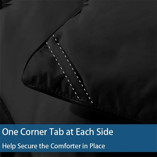 Miniatura 5 de Cozynight Edredón alternativo de plumón para todas las estaciones, tamaño individual XL, relleno de edredón con pestañas en las esquinas, Negro
