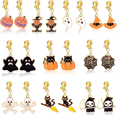 Clip On Earrings Hypoallergenic Clips Earrings Sets Suitable for Ages 4-12 Little Girls, Cute Small Clips On Earrings Jewelry Gifts Set