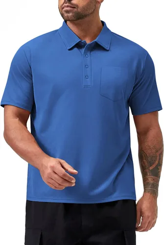 Miniatura 5 de Tinkwell Polo para hombre con bolsillo Dri Fit de manga corta para golf