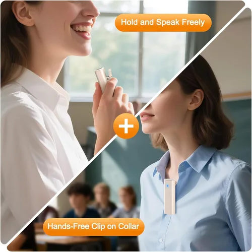 Miniatura 6 de Amplificador de voz inalámbrico para profesores, mini amplificador de voz portátil con micrófono de solapa carga y almacenamiento, micrófono