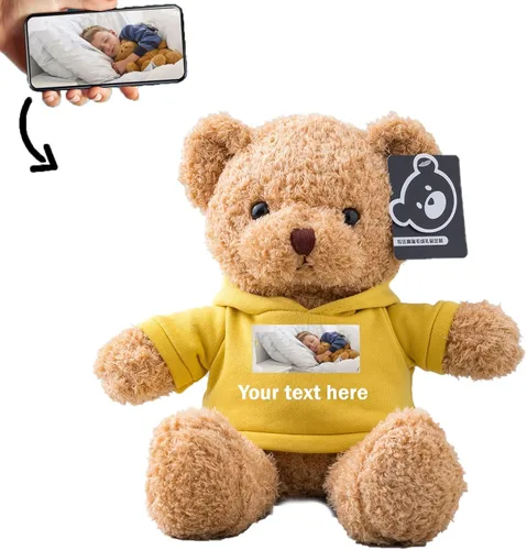 Miniatura 11 de Oso de peluche personalizado con texto + foto, oso de San Valentín, animales de peluche, juguetes de peluche como regalos personalizados para Negro