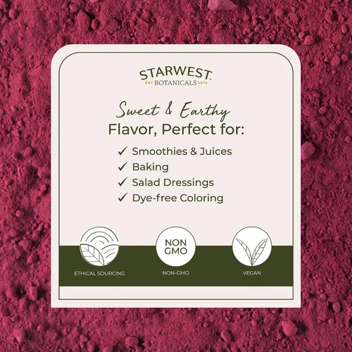 Miniatura 3 de Starwest Botanicals Polvo de raíz de remolacha orgánica, 1 libra Certificado orgánico USDA