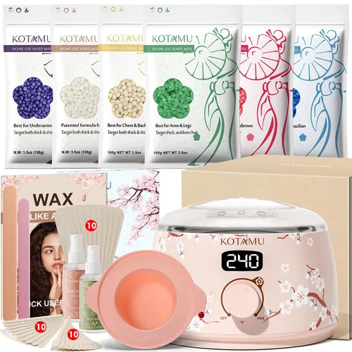 Miniatura 13 de KOTAMU Kit de depilación digital negra para mujeres y hombres, piel sensible, olla de cera dura para cejas, cara, piernas, axilas, depilación suave