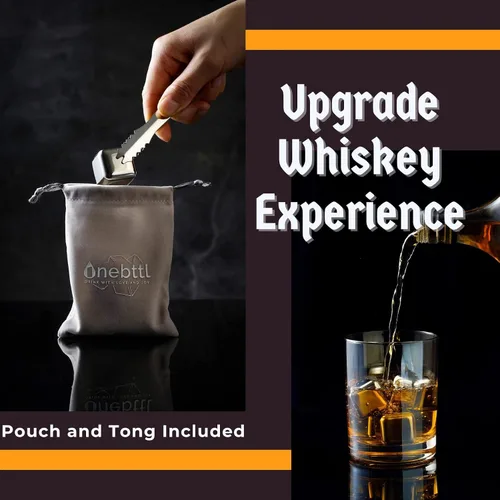 Miniatura 5 de Juego de regalos de piedras de whisky con inicial para hombres y mujeres, 4 piezas de rocas de whisky de acero inoxidable con bolsa y pinzas, cubos