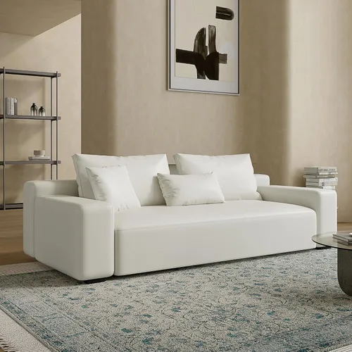 Miniatura 4 de Acanva Juego de sofá seccional modular en forma de L de tamaño grande moderno para sala de estar, sofá de esquina de 4 plazas de estilo minimalista