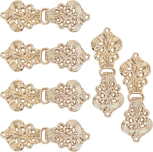 Miniatura 11 de AUEAR, Clips para suéter con diseño de flores y chal, cierre de capa, broche vintage, ganchos y ojos, clip retro Bronce