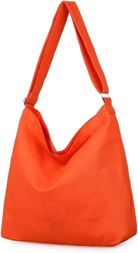 Miniatura 54 de Covelin - Bolsa de hombro informal de lona para mujer, estilo bohemio y retro, bolsa de mano, bolso cruzado, tamaño grande