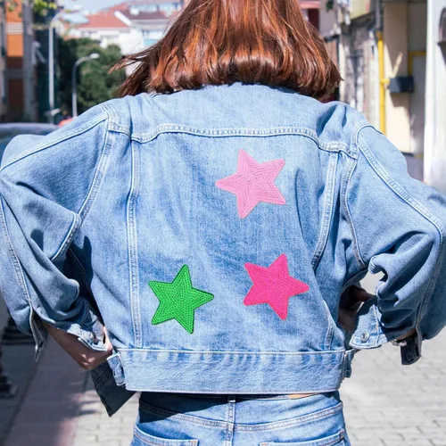 Miniatura 6 de MECCANIXITY Parches para planchar con lentejuelas grandes de 5 estrellas bordados, para coser y coser, apliques para reparación de ropa, mochila