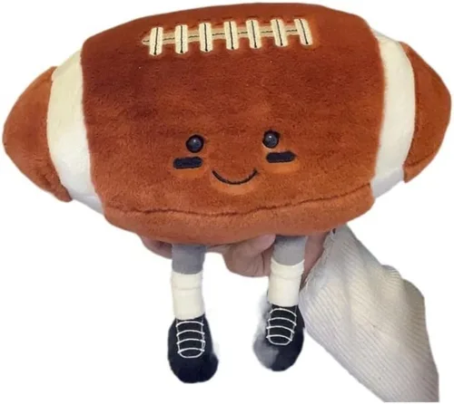 Miniatura 8 de Juguetes de peluche de fútbol americano de 13.7 pulgadas, juguete de pelotas deportivas rellenas de rugby, con pies, muñeca de fútbol creativa