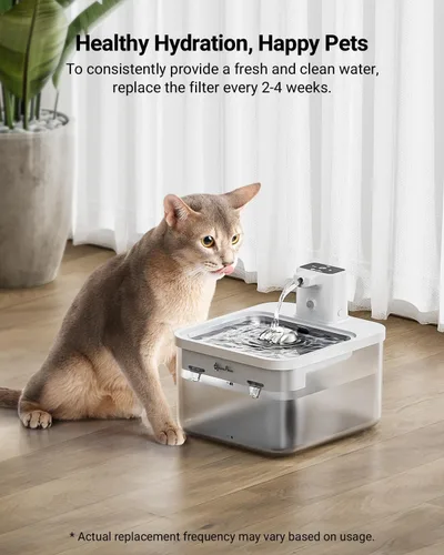 Miniatura 5 de DownyPaws Paquete de 6 filtros de repuesto para fuente de agua para gatos con pilas DPWFP6, juego de filtros de repuesto de 3 meses