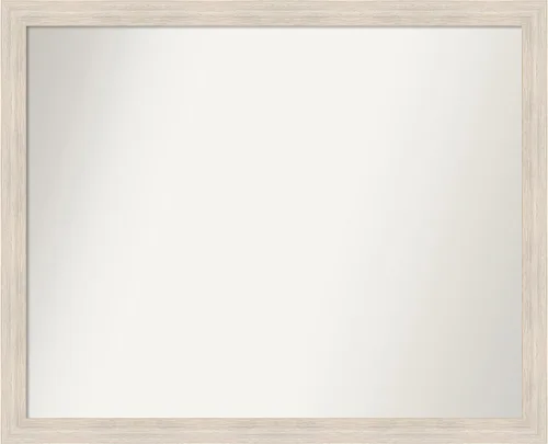 Miniatura 156 de Amanti Art Espejo de baño blanco para sobre el fregadero, 30 x 35 pulgadas, espejo de tocador rectangular estrecho de Eva de oro blanco, marco