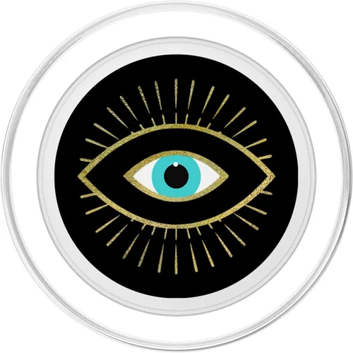 Miniatura 2 de PopSockets MagSafe PopGrip amarillo de mal de ojo negro para iPhone