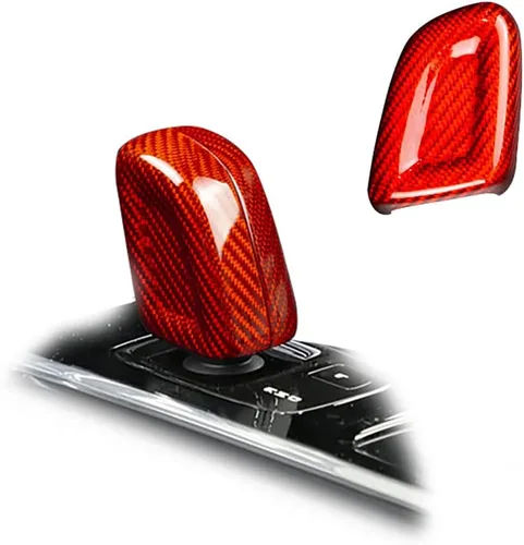 ontto Adhesivo decorativo para perilla de palanca de cambios, fibra de carbono compatible con Volvo 2020-2022, color rojo Carbón rojo