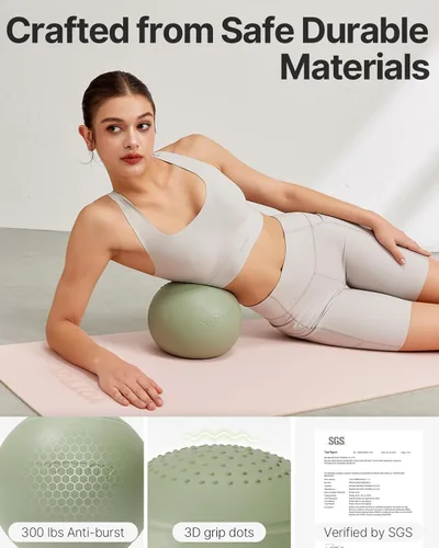 Miniatura 2 de YOTTOY Pelota de ejercicio pequeña, pelota de pilates de 9 pulgadas con tecnología antiestallido para estabilidad, ideal para yoga, pilates, terapia