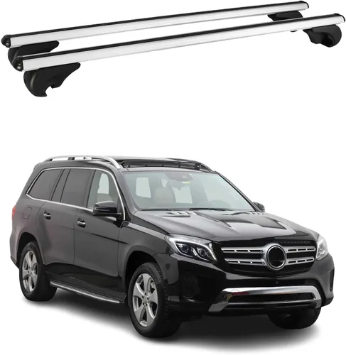 OMAC Portaequipajes con cerradura para Mercedes GLS Clase X166 2017-2019 Alu Gris