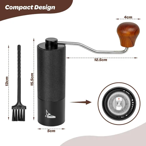 Miniatura 2 de Chidori Molinillo de café manual: molinillo de café con manivela manual para expreso, vertido, prensa francesa y AeroPress Molinillo de rebabas
