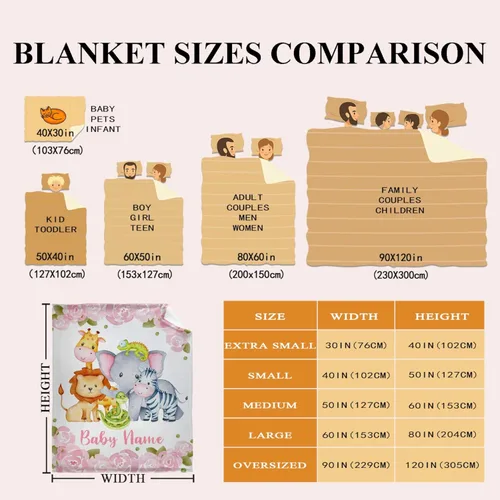 Miniatura 7 de Regalo personalizado para niños/niños, mantas personalizadas de animales para sofá, cama, dormitorio, sala de estar, manta ligera