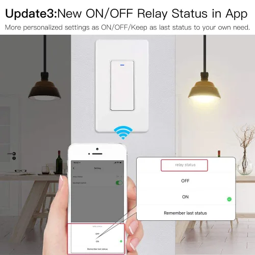 Miniatura 5 de MoesGo - Interruptor de luz inteligente con botón de pared, multicontrol, interruptores de luz WiFi de 2.4 GHz, requiere cable neutro, control