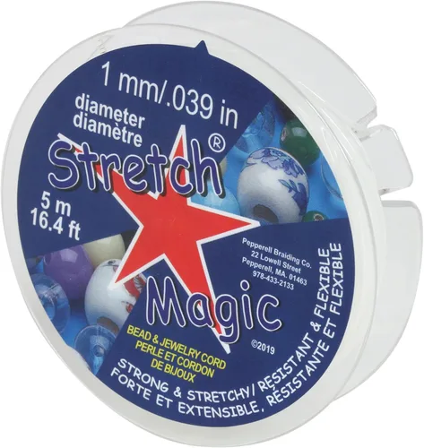 Miniatura 32 de Cordón elástico para cuentas Stretch Magic – Color negro, 0.6mm de diámetro, 100 metros (328 pies) - Fácil de anudar, cuerda fuerte y elástica