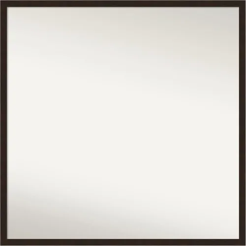 Miniatura 229 de Amanti Art Espejo de pared personalizado no biselado (23 x 25 pulgadas), marco estrecho marrón Carlisle, varios tamaños personalizados, espejo