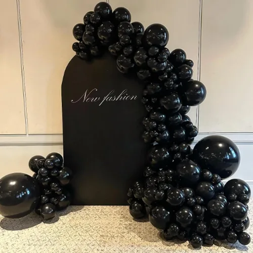 Miniatura 6 de Awenztech - Globos negros de 12 pulgadas, globos de látex negros, 50 globos de fiesta para graduación, Halloween, decoración de fiesta de cumpleaños