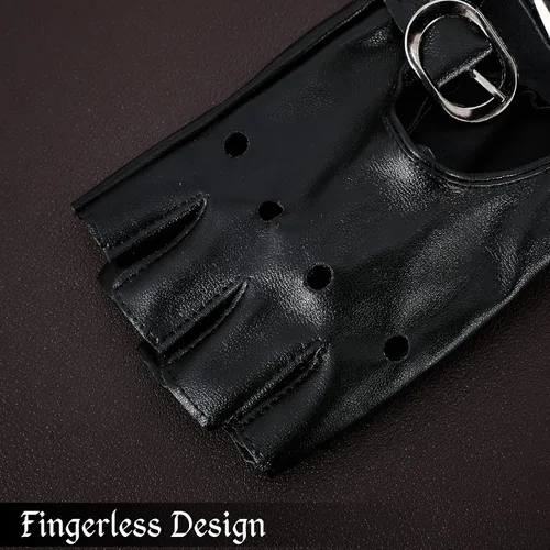Miniatura 4 de Guantes punk para mujer, cinturón de piel sintética, steampunk, disfraz de cosplay de Halloween