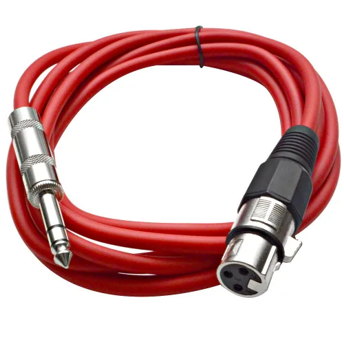 Miniatura 11 de Seismic Audio - SATRXL-F2 - Cable de conexión XLR naranja de 2 pies hembra a 1/4" TRS