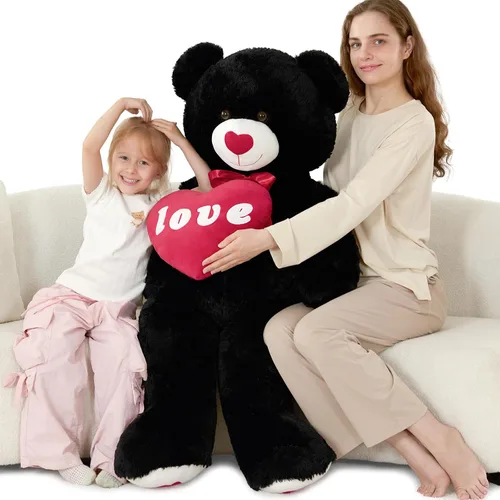 Miniatura 30 de MorisMos Oso de peluche gigante, animales de peluche grandes de 39 pulgadas con huellas grandes, osos de peluche, regalo para niños, morado