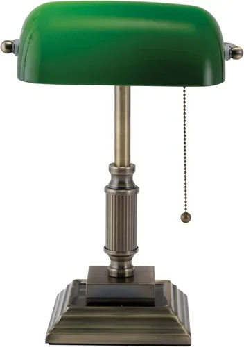 Miniatura 6 de V-LIGHT - Lámpara CFL de escritorio estilo tradicional de banquero, Bronce antiguo