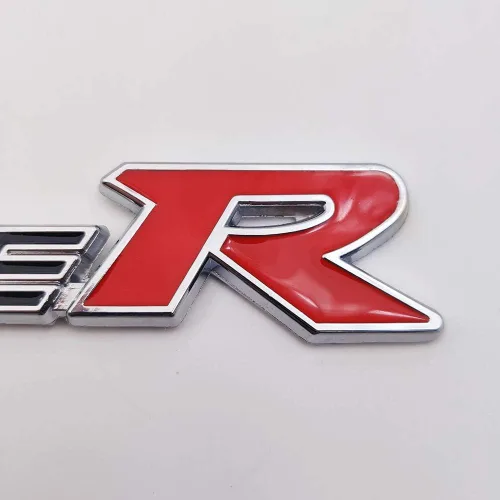 Miniatura 9 de Emblema de Coche de Metal Cromado con Logo Type-R, Insignia Deportiva de Carreras 3D Premium, Calcomanía Adhesiva de Poder Turbo (Negro y Rojo)
