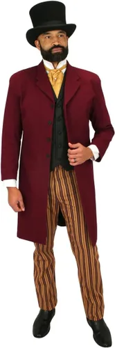 Miniatura 25 de Historical Emporium Corbata de satén jacquard para hombre, corbata victoriana eduardiana occidental para boda, Halloween, cosplay