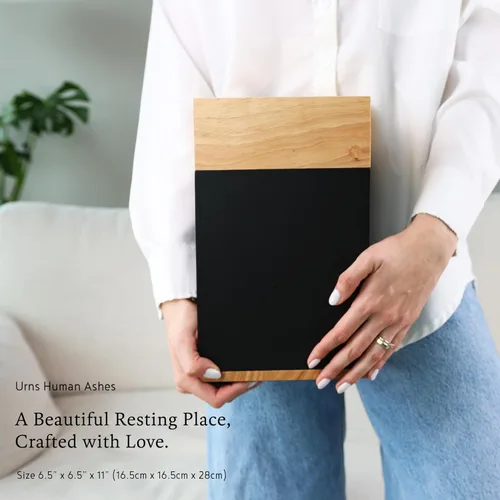 Miniatura 4 de Urna de madera de arce atemporal para cenizas para adultos, hombre y mujer, urna de cremación hecha a mano para cenizas humanas, caja de recuerdo