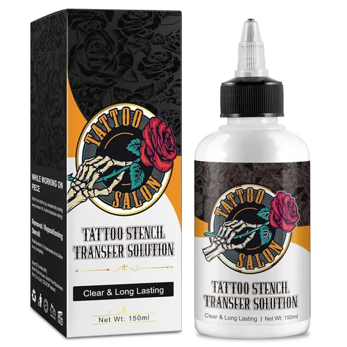 Solución de gel de transferencia de plantillas de tatuaje, 5.1 fl oz de gel profesional para plantillas de tatuaje, gel de crema de transferencia de