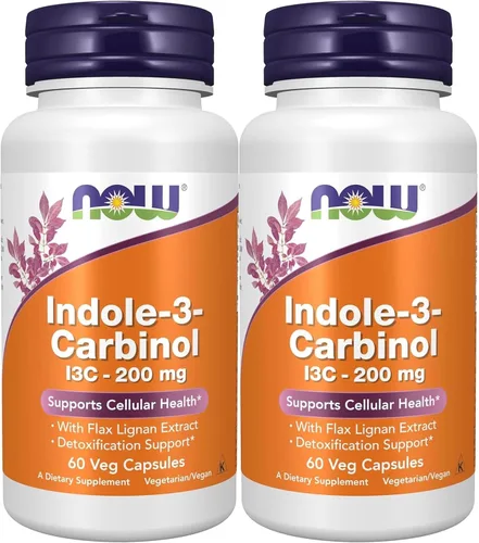 Indole-3-Carbinol (I3C) 200 mg - 60 cápsulas vegetales x 2 botellas