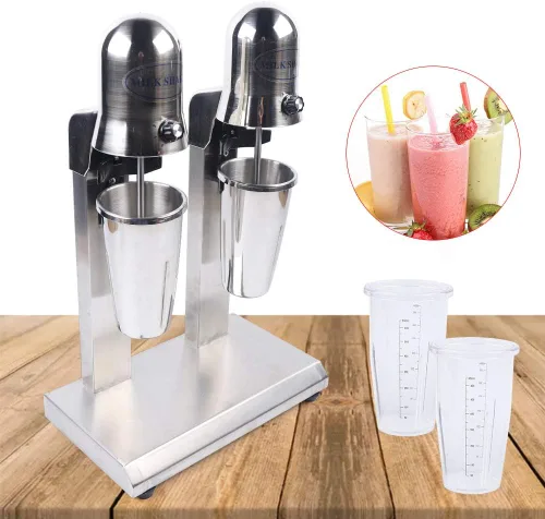 Miniatura 3 de Máquina de batido de leche, Mezclador comercial de doble cabezal de batido, Máquina de batido de leche de acero inoxidable 560w, Mezclador de leche