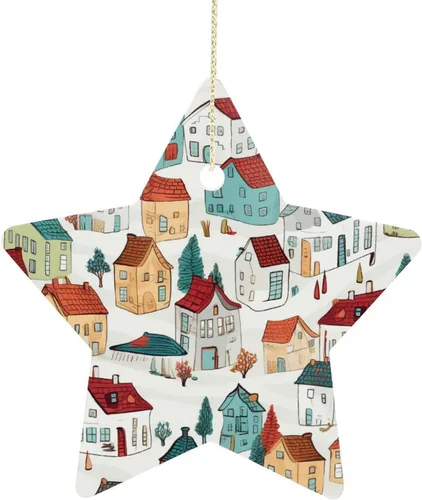 Miniatura 7 de Adorno de vacas en gafas de sol de porcelana de doble cara de 3 pulgadas, casa de campo, árbol de Navidad, accesorios para colgar, adorno de regalo
