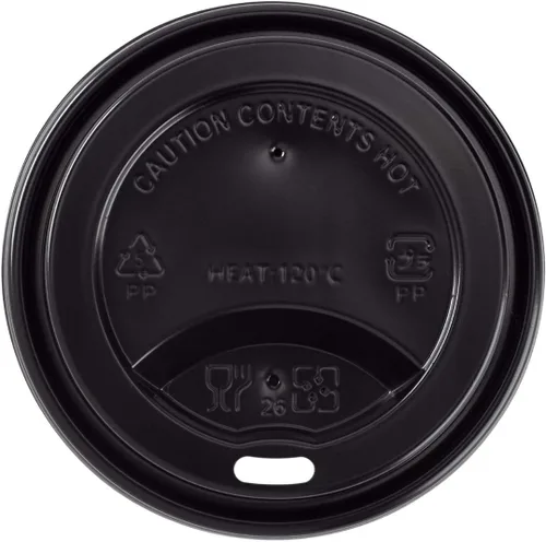 Karat PP Sipper Dome Tapa para papel de 8 oz Taza de café caliente desechable (negro) - 1,000 ct