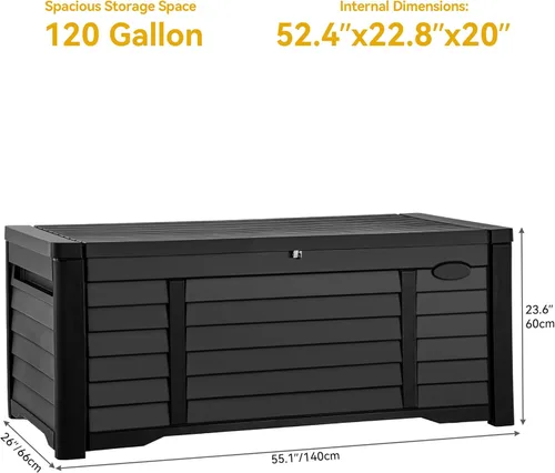 Miniatura 6 de DWVO Louver - Caja de almacenamiento impermeable para exteriores de 120 galones