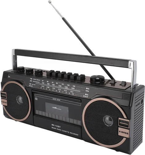 Miniatura 5 de Reproductor de casete portátil, Retro Blueooth, AM FM SW Radio estéreo reproductor de cinta de casete con altavoz grande y conector